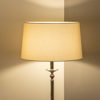 Brilagi - LED stoječa svetilka CERIA 1x E27/60 W/230 V, premer 45 cm, sijajni krom / bež