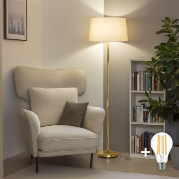 Brilagi - LED stoječa svetilka CERIA 1xE27/20W/230V Ø 45 cm bež/zlata