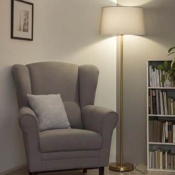 Brilagi - LED stoječa svetilka CERIA 1xE27/20W/230V Ø 45 cm siva/zlata
