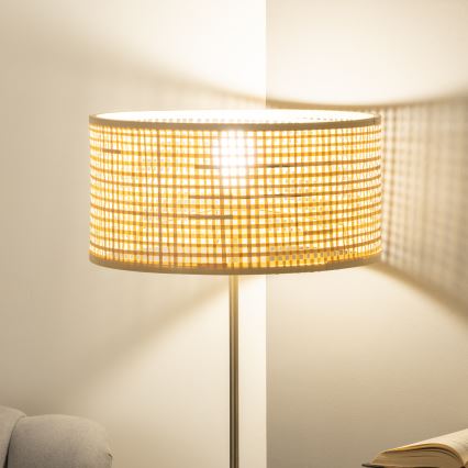 Brilagi - LED stoječa svetilka CERIA 1xE27/40W/230V premer 25 cm bambus/matni krom