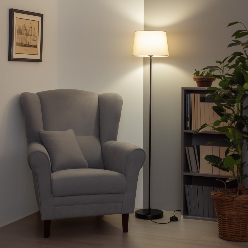 Brilagi - LED stoječa svetilka CERIA 1xE27/40W/230V, premer 30 cm, bež/črna