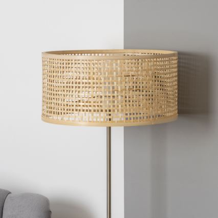 Brilagi - LED stoječa svetilka CERIA 1xE27/40W/230V premer 40 cm bambus/matni krom