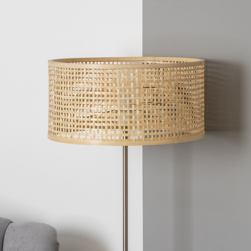 Brilagi - LED stoječa svetilka CERIA 1xE27/40W/230V premer 40 cm bambus/matni krom