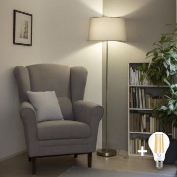 Brilagi - LED stoječa svetilka CERIA 1xE27/40W/230V premer 45 cm siva/matni krom