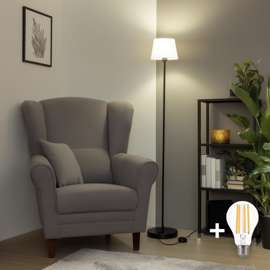 Brilagi - LED Stoječa svetilka CERIA 1xE27/40W/230V Ø 20,5 cm bela/črna