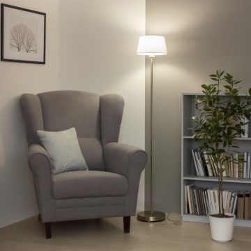 Brilagi - LED stoječa svetilka CERIA 1xE27/40W/230V Ø 25 cm bela/matni krom