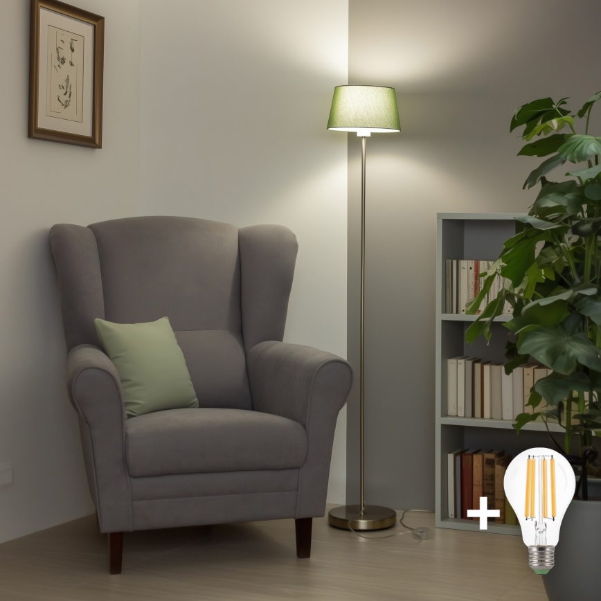 Brilagi - LED stoječa svetilka CERIA 1xE27/40W/230V Ø 25 cm zelena/mat krom