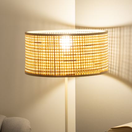 Brilagi - LED stoječa svetilka CERIA 1xE27/40W/230V Ø 40 cm bambus/bela