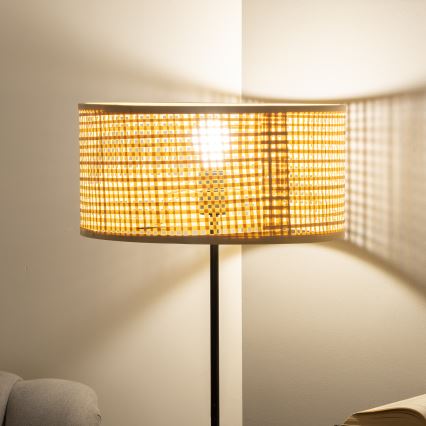 Brilagi - LED stoječa svetilka CERIA, 1xE27/40W/230V, Ø 40 cm, bambus/črna