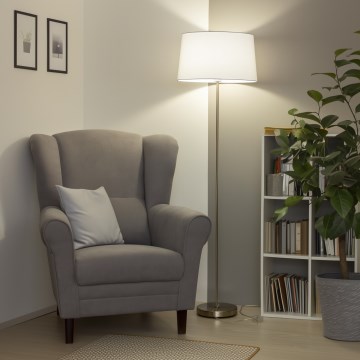 Brilagi - LED stoječa svetilka CERIA 1xE27/40W/230V Ø 45 cm bela/matni krom