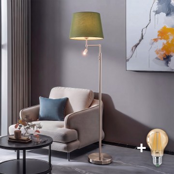 BRILAGI - LED stoječa svetilka CERIA 1xE27/60W/230V + LED/2,1W premer 30 cm mat krom/zelena