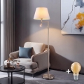 BRILAGI - LED stoječa svetilka CERIA 1xE27/60W/230V + LED/2,1W premer 30 cm matni krom/bela