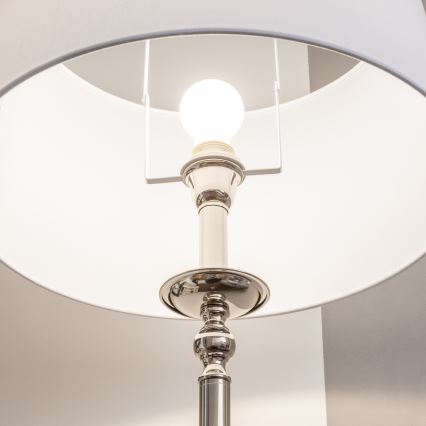 Brilagi - LED stoječa svetilka CERIA 1xE27/60W/230V, premer 45 cm, sijajni krom/bela