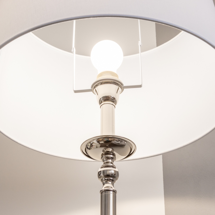 Brilagi - LED stoječa svetilka CERIA 1xE27/60W/230V, premer 45 cm, sijajni krom/bela