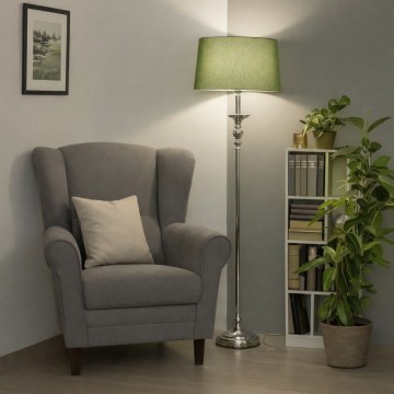 Brilagi - LED stoječa svetilka CERIA 1xE27/60W/230V Ø 45 cm sijajni krom/zelena