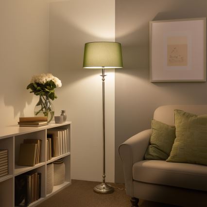 Brilagi - LED stoječa svetilka CERIA 1xE27/60W/230V Ø 45 cm sijajni krom/zelena