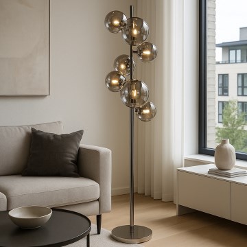 Brilagi - LED stoječa svetilka MILLA 7xG9/3W/230V črn krom/dimno