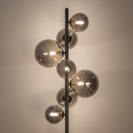 Brilagi - LED stoječa svetilka MILLA 7xG9/3W/230V črni krom/zadimljeno steklo