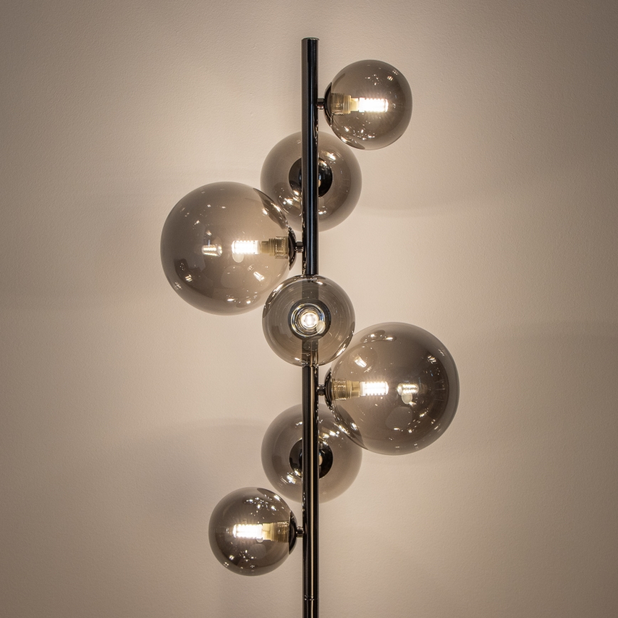 Brilagi - LED stoječa svetilka MILLA 7xG9/3W/230V črni krom/zadimljeno steklo