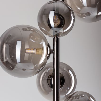 Brilagi - LED stoječa svetilka MILLA 7xG9/3W/230V črni krom/zadimljeno steklo