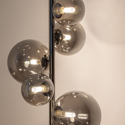 Brilagi - LED stoječa svetilka MILLA 7xG9/3W/230V črni krom/zadimljeno steklo