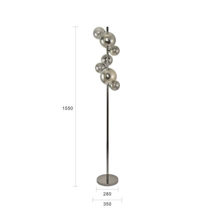 Brilagi - LED stoječa svetilka MILLA 7xG9/3W/230V črni krom/zadimljeno steklo