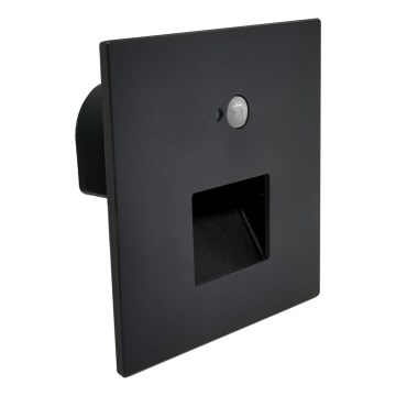 Brilagi - LED stopniščna svetilka s senzorjem gibanja in sumraka JACK LED/3W/230V 3000/4000/6500K IP65 črna