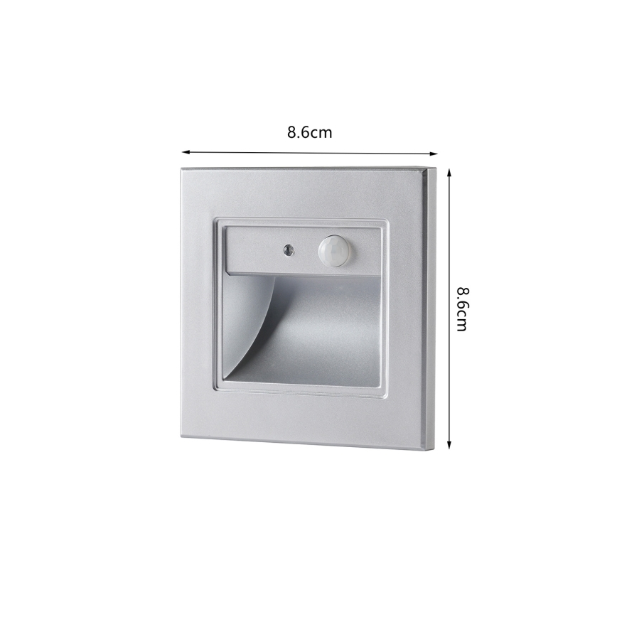 Brilagi - LED stopniščno svetilo z senzorjem STEP LIGHT LED/1,5W/230V IP44 srebrno
