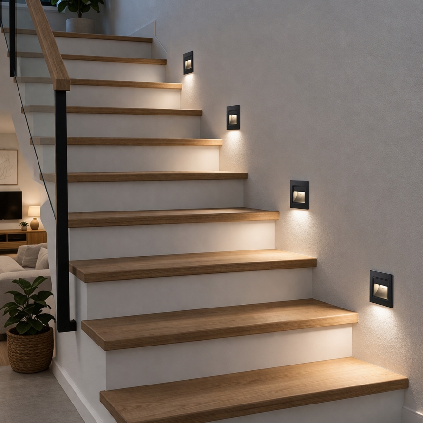 Brilagi - LED stopniščna svetilka STEP LIGHT LED/1,5W/230V IP44 črna