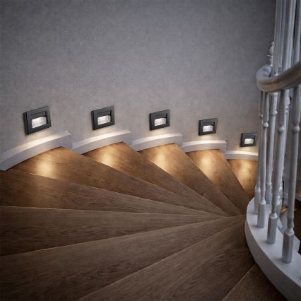 Brilagi - LED stopniščna svetilka STEP LIGHT LED/1,5W/230V IP44 črna