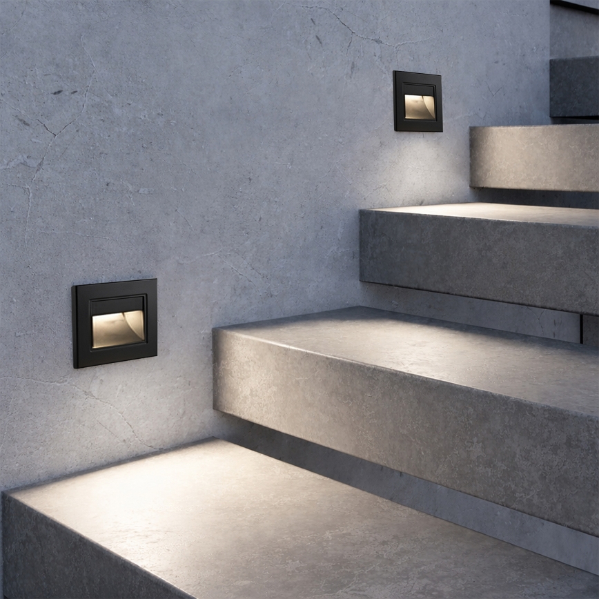 Brilagi - LED stopniščna svetilka STEP LIGHT LED/1,5W/230V IP44 črna