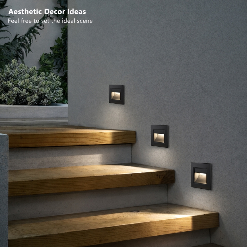 Brilagi - LED stopniščna svetilka STEP LIGHT LED/1,5W/230V IP44 črna