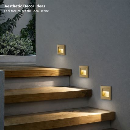 Brilagi - LED stopniščna svetilka STEP LIGHT LED/1,5W/230V IP44 zlata