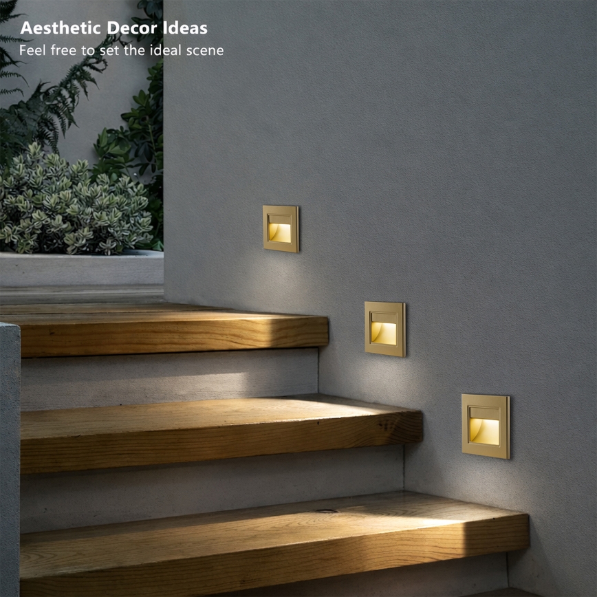 Brilagi - LED stopniščna svetilka STEP LIGHT LED/1,5W/230V IP44 zlata