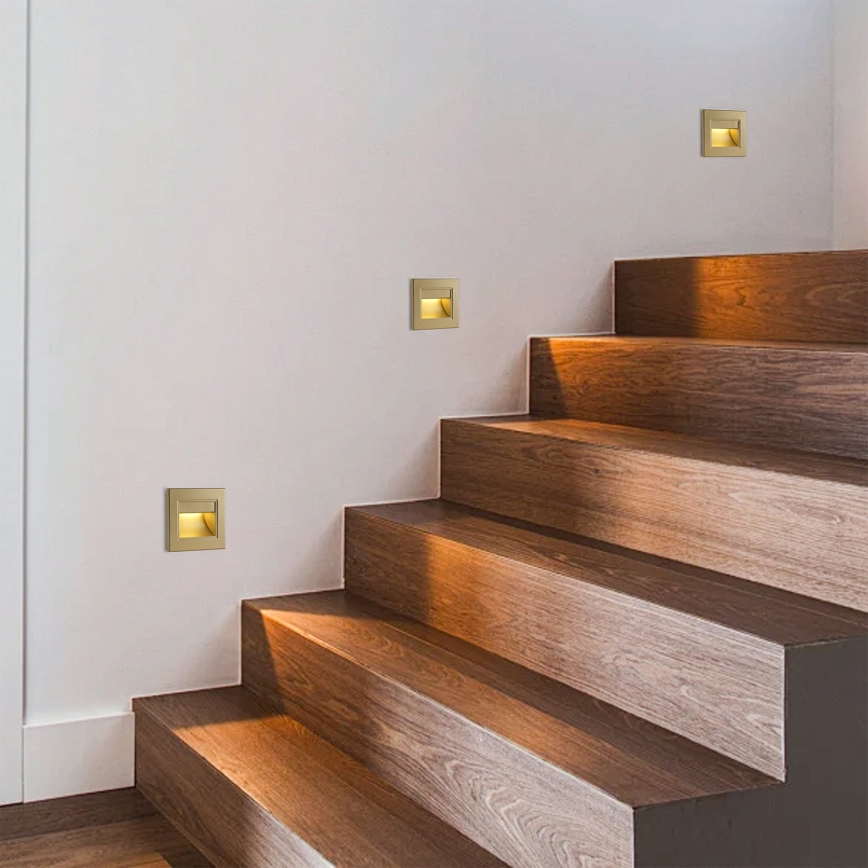 Brilagi - LED stopniščna svetilka STEP LIGHT LED/1,5W/230V IP44 zlata