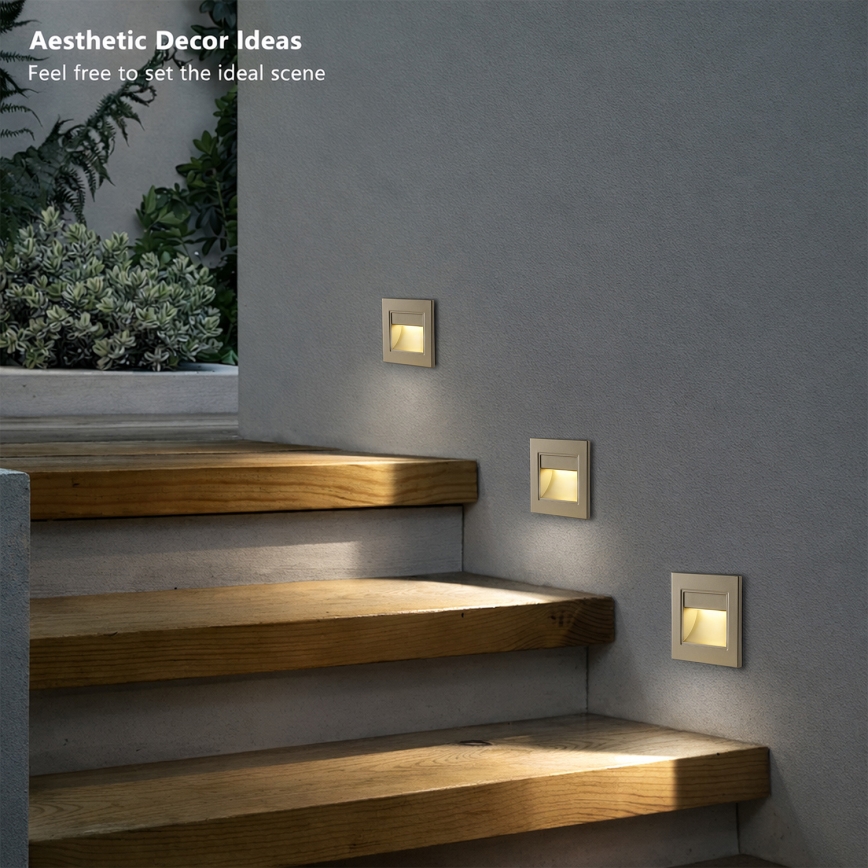 Brilagi - LED stopniščna svetilka STEP LIGHT LED/1,5W/230V IP44 zlata