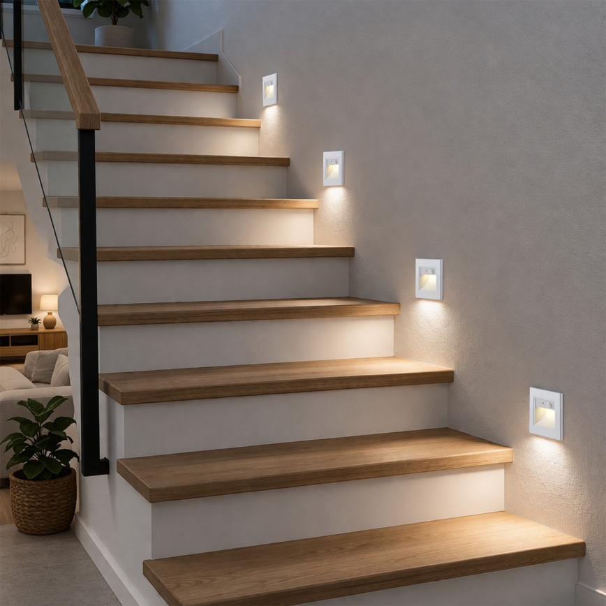 Brilagi - LED stopniščno svetilo s senzorjem STEP LIGHT LED/1,5W/230V IP44 bela