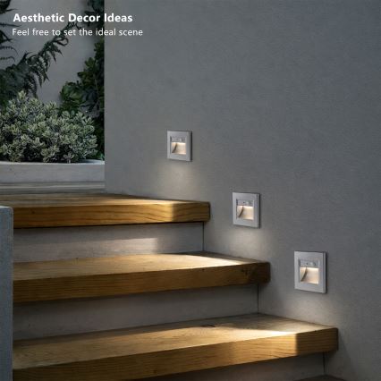 Brilagi - LED stopniščna svetilka s senzorjem STEP LIGHT LED/1,5W/230V IP44 srebrna