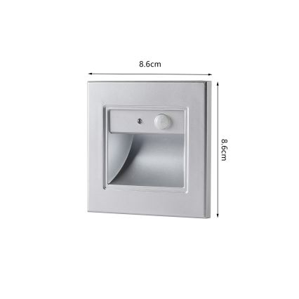 Brilagi - LED stopniščna svetilka s senzorjem STEP LIGHT LED/1,5W/230V IP44 srebrna