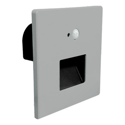 Brilagi - LED svetilka za stopnice s senzorjem gibanja in mraka JACK LED/3W/230V 3000/4000/6500K IP65 siva
