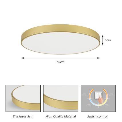 Brilagi - LED stropna svetilka POOL LED/100W/230V 3000/4000/6000K premer 80 cm zlata