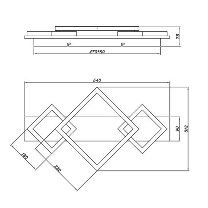 Brilagi - LED stropna svetilka AXIS I LED/24W/230V