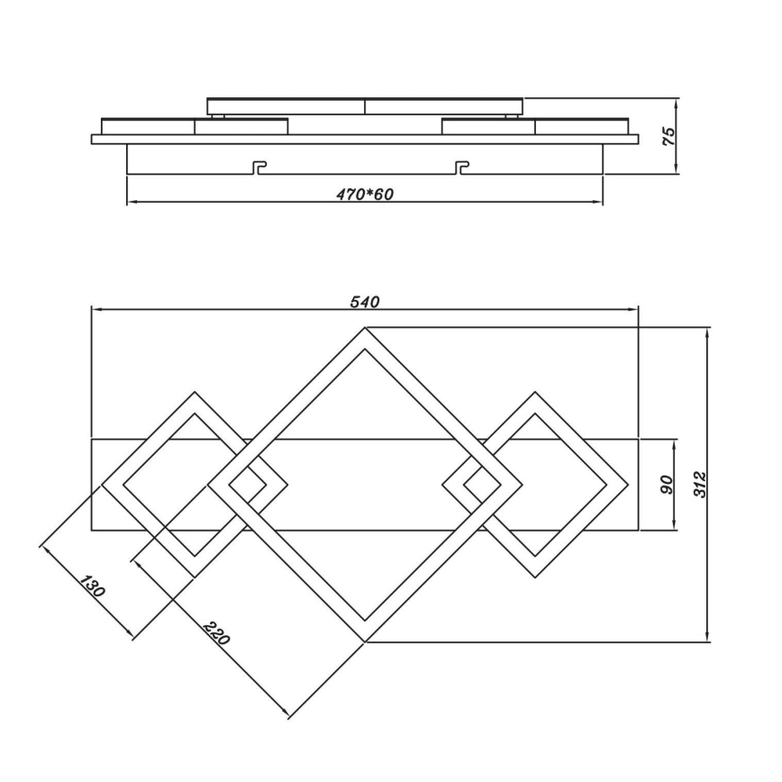 Brilagi - LED stropna svetilka AXIS I LED/24W/230V