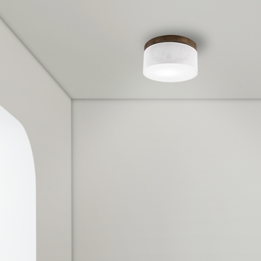 Brilagi - LED Stropna svetilka BELLADONNA 1xE27/15W/230V pr. 30 cm bela/hrast oreh