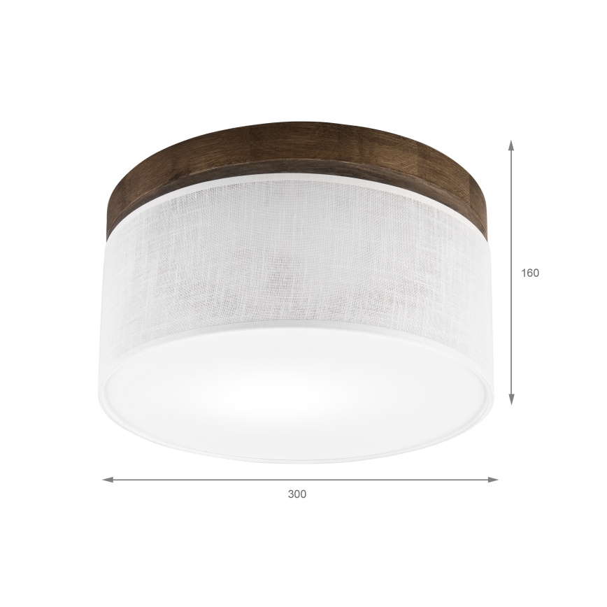 Brilagi - LED Stropna svetilka BELLADONNA 1xE27/15W/230V pr. 30 cm bela/hrast oreh