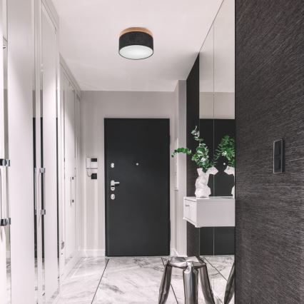 Brilagi - LED Stropna svetilka BELLADONNA 1xE27/15W/230V pr. 30 cm črna/hrast