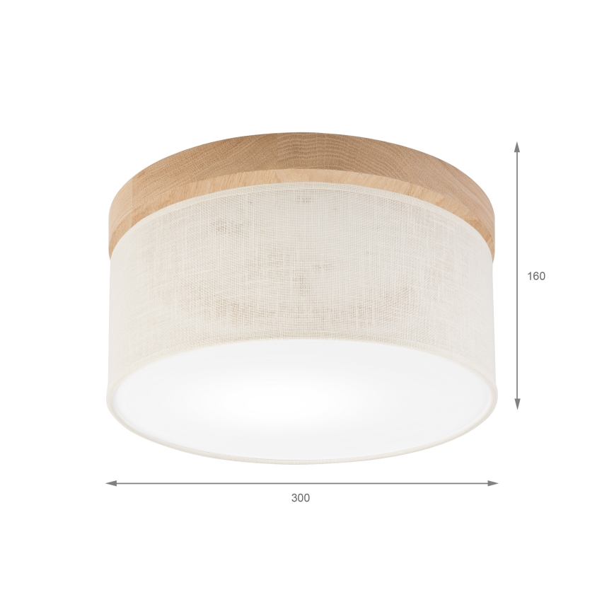 Brilagi - LED Stropna svetilka BELLADONNA 1xE27/15W/230V pr. 30 cm krem barva/hrast