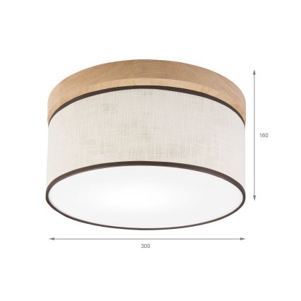 Brilagi - LED Stropna svetilka BELLADONNA 1xE27/15W/230V pr. 30 cm krem barva/hrast