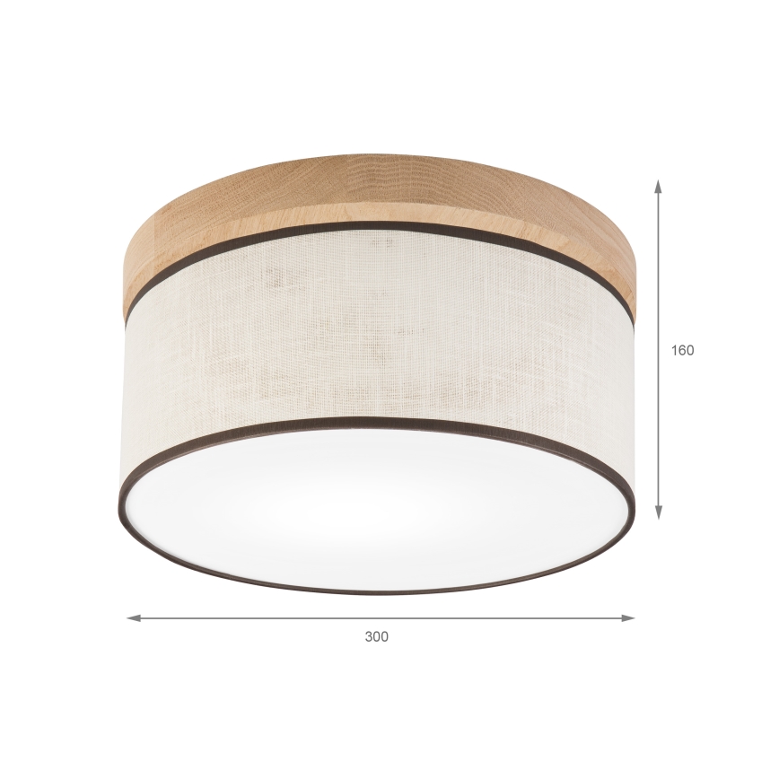 Brilagi - LED Stropna svetilka BELLADONNA 1xE27/15W/230V pr. 30 cm krem barva/hrast
