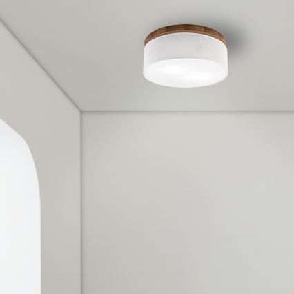 Brilagi - LED Stropna svetilka BELLADONNA 2xE27/15W/230V pr. 40 cm bela/hrast češnja